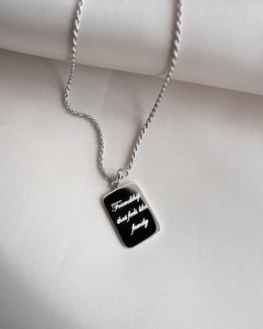 Engraving plates necklace pendant square-10