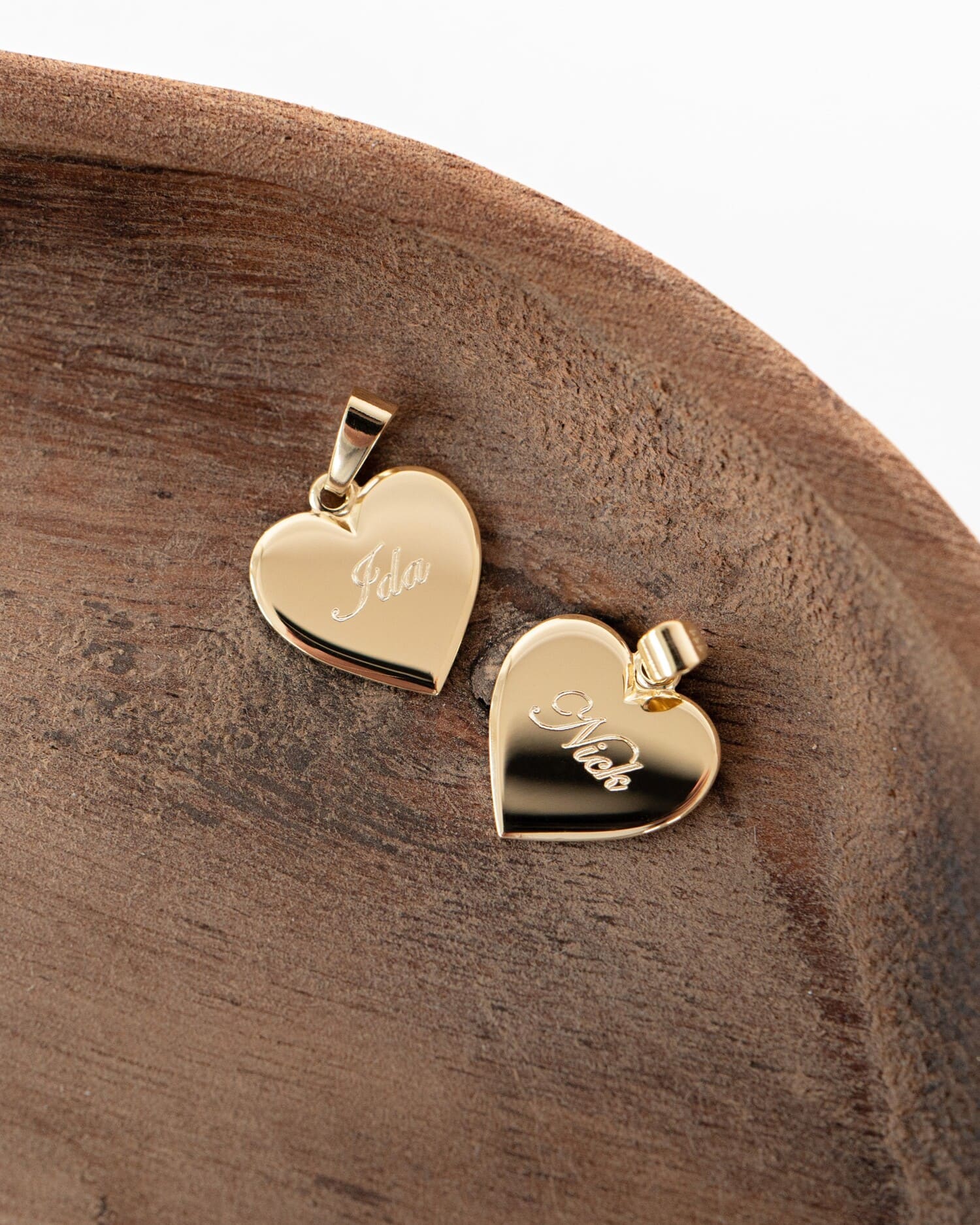 Heart necklace engraving plate pendant 15mm-4