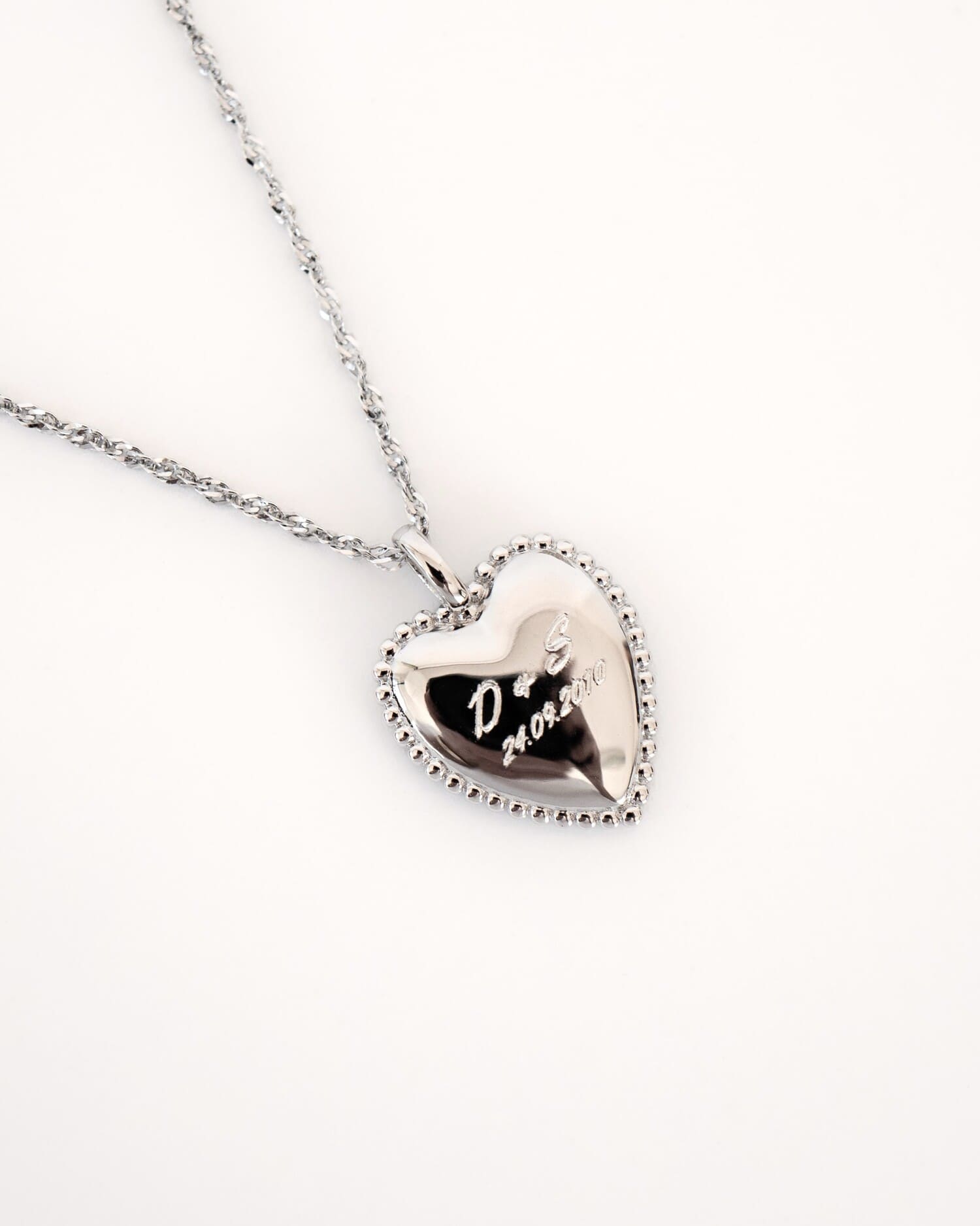 Heart necklace engraving plate pendant-6