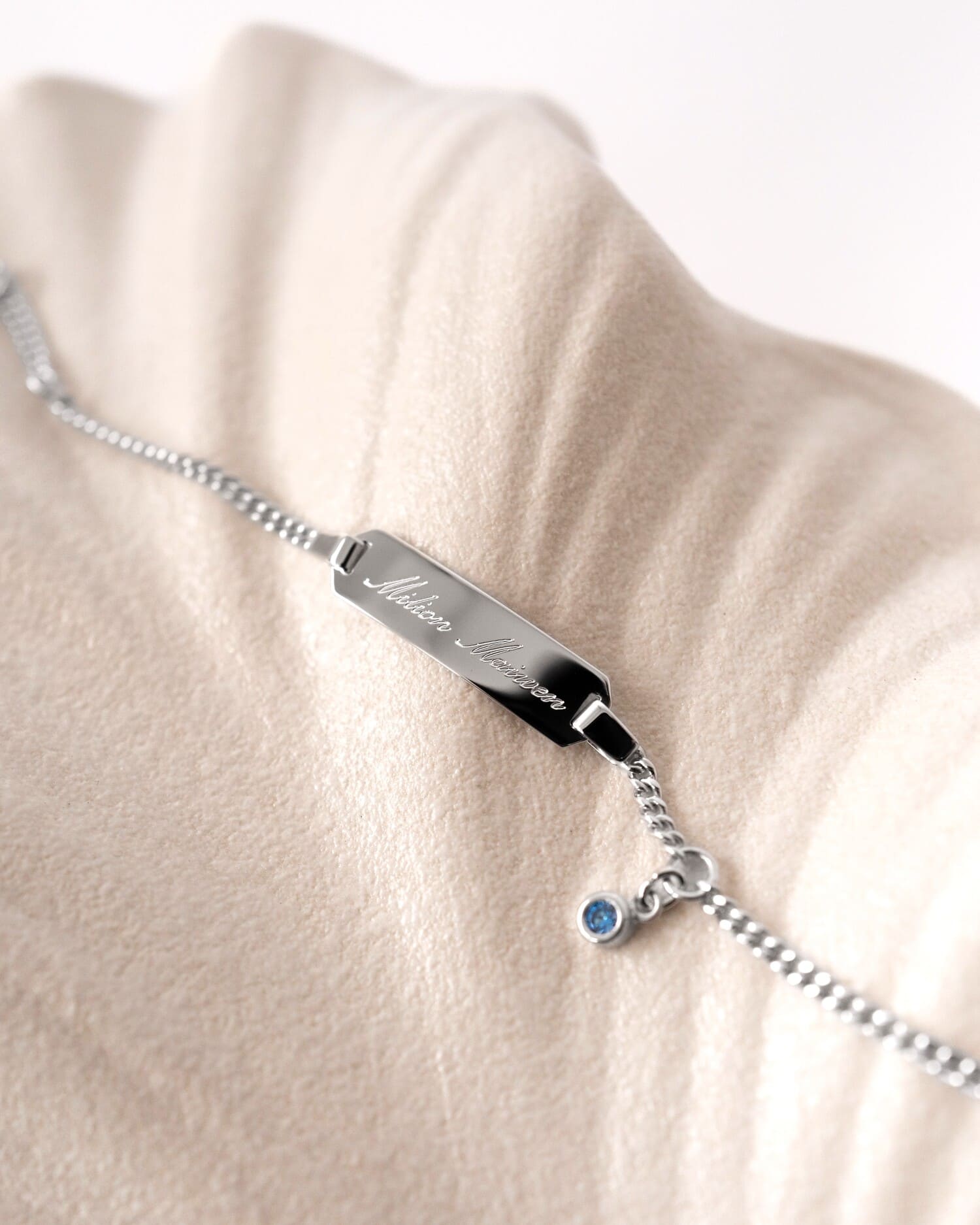 Engraving bracelet engraving plate zirconia blue-2