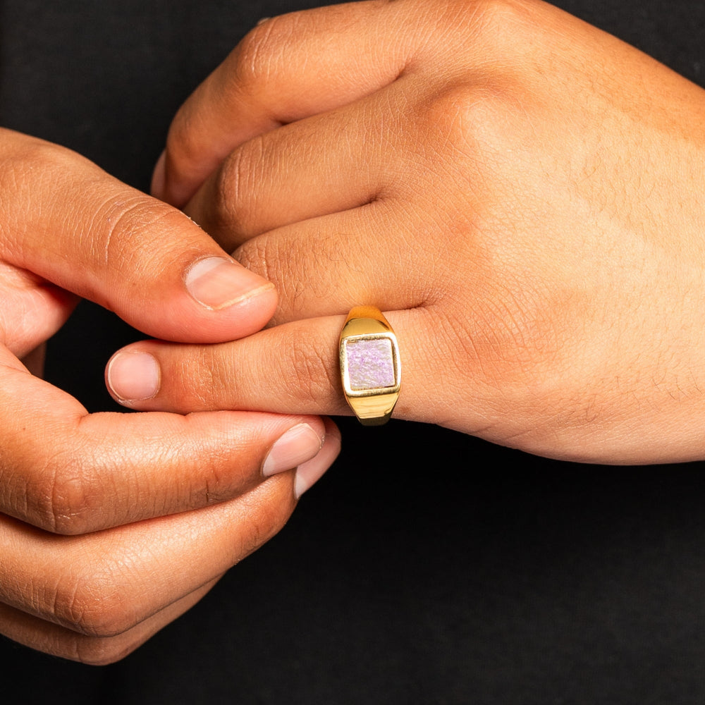 Square Purple Sugilite Ring - Gold