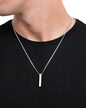 Bar necklace engraving plate pendant