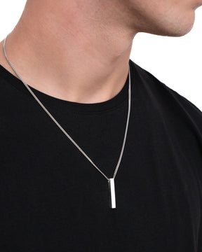 Bar necklace engraving plate pendant