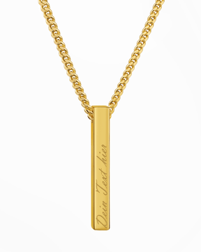 Bar necklace engraving plate pendant