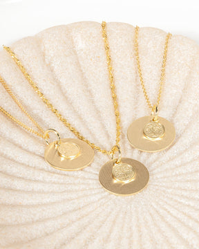 Engraving plates necklace pendant tree of life 14mm-2