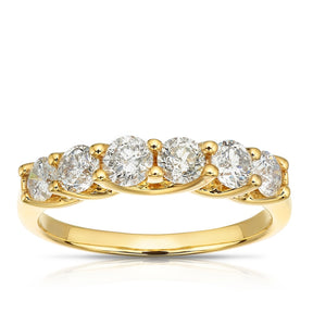 18ct Yellow Gold Six Stone Eternity 1ct Diamond Ring