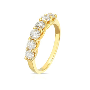18ct Yellow Gold Six Stone Eternity 1ct Diamond Ring