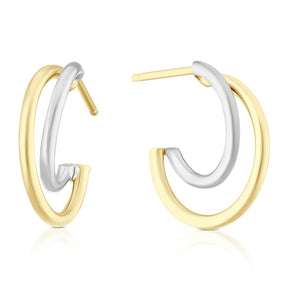 9ct Yellow Gold Double Hoop Earrings
