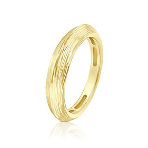9ct Yellow Gold Textured Knife Edge Ring
