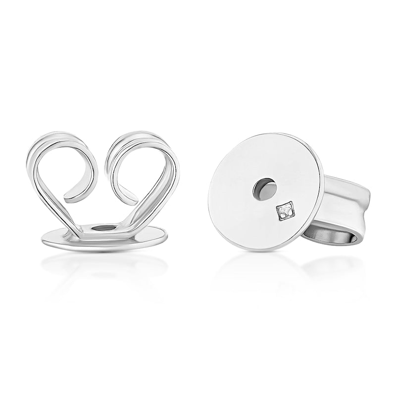 Sterling Silver Cubic Zirconia & Cultured Freshwater Pearl Swirl Teardrop Stud Earrings