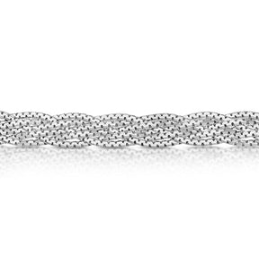 Sterling Silver Plaited Woven Chain Bracelet