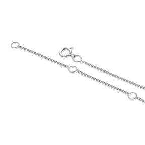 Sterling Silver 16+2" Cubic Zirconia & Created Sapphire Fancy Halo Pendant Necklace