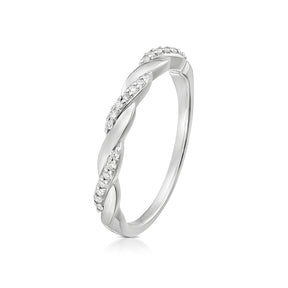 Sterling Silver Cubic Zirconia Twist Ring