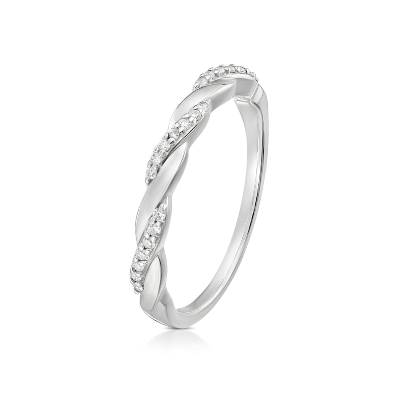 Sterling Silver Cubic Zirconia Twist Ring