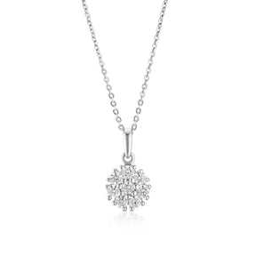 Sterling Silver Cubic Zirconia Cluster Pendant