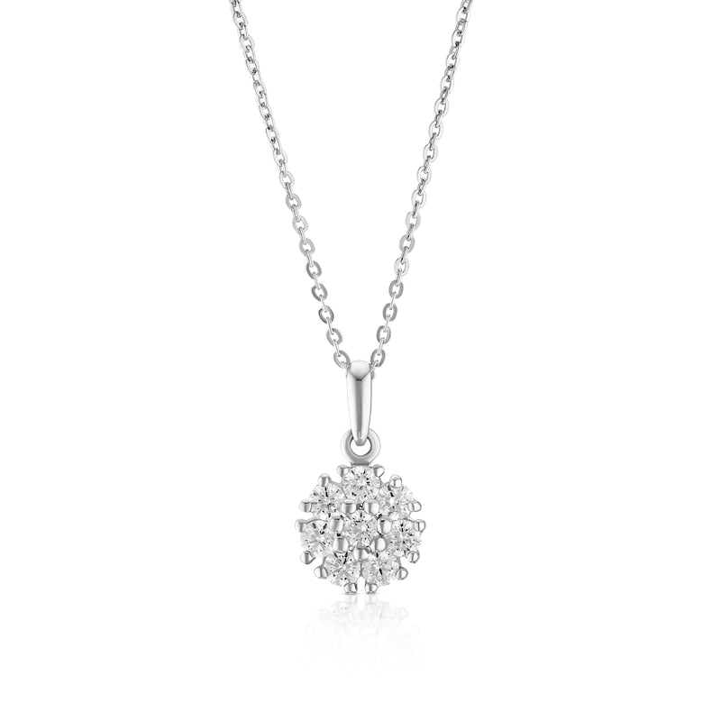 Sterling Silver Cubic Zirconia Cluster Pendant