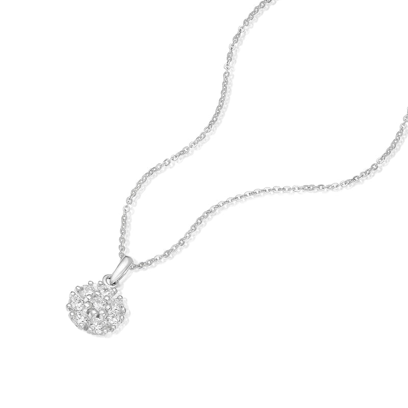 Sterling Silver Cubic Zirconia Cluster Pendant