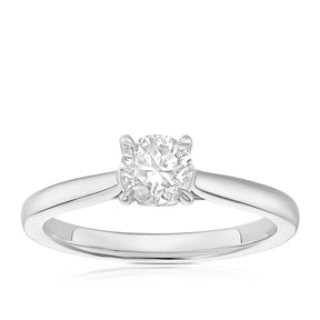 Engagement Ring Platinum Round Cut Solitaire 0.50ct Diamond Ring