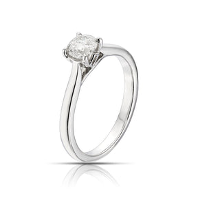 Engagement Ring Platinum Round Cut Solitaire 0.50ct Diamond Ring
