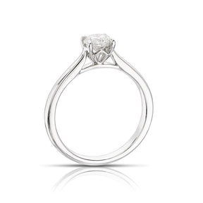 Engagement Ring Platinum Round Cut Solitaire 0.50ct Diamond Ring