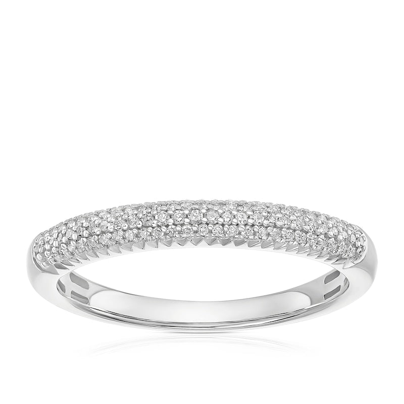 9ct White Gold Eternity 0.12ct Diamond Ring