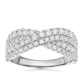 Platinum Crossover 1ct Diamond Ring