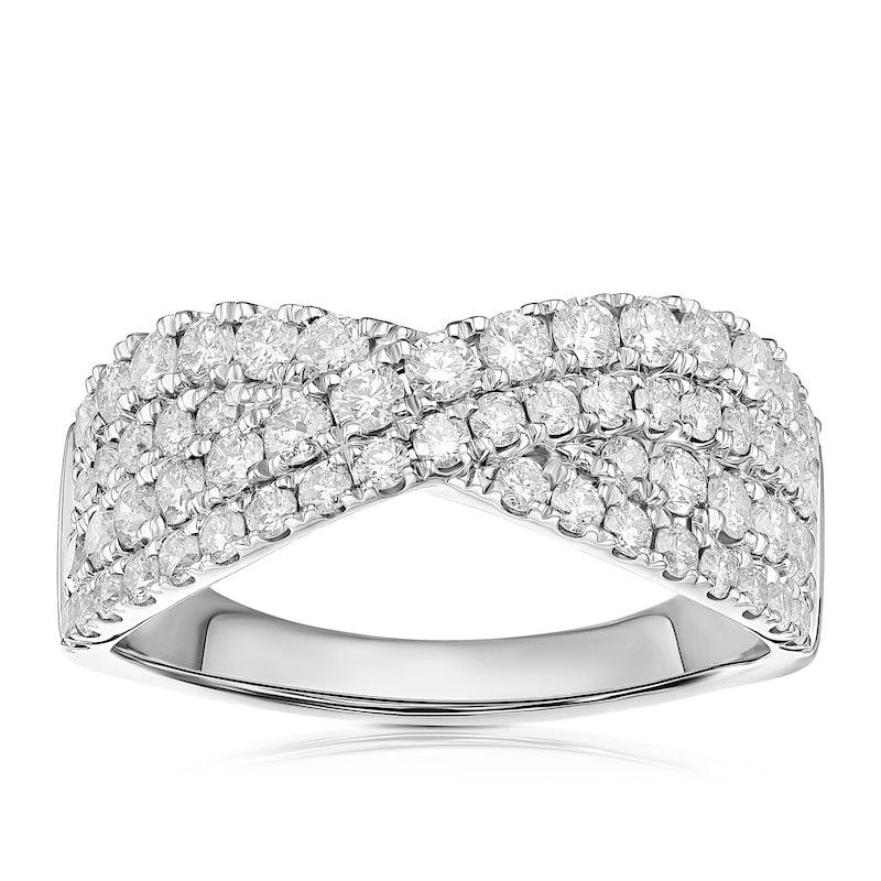 Platinum Crossover 1ct Diamond Ring