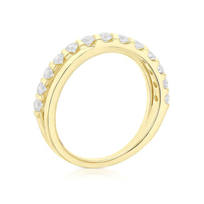 18ct Yellow Gold Crossover Eternity Band 0.50ct Diamond Ring