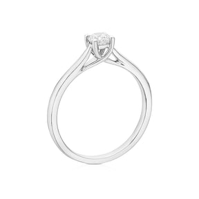 Engagement Ring 18ct White Gold 0.25ct Diamond Four Claw Solitaire Diamond Ring