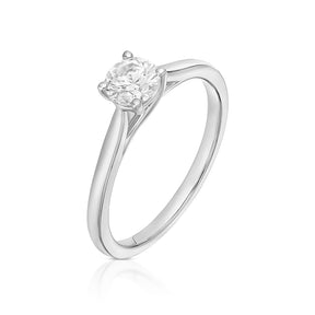 Engagement Ring 18ct White Gold 0.50ct Diamond Four Claw Solitaire Diamond Ring