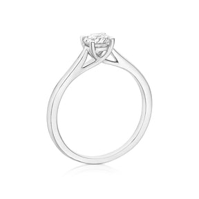 Engagement Ring 18ct White Gold 0.50ct Diamond Four Claw Solitaire Diamond Ring