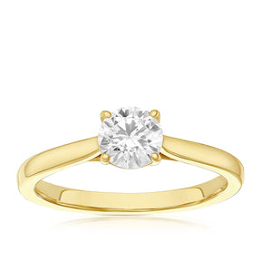 Engagement Ring 18ct Yellow Gold Solitaire 0.70ct Diamond Ring