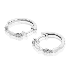 Sterling Silver 0.12ct Diamond Twist Hoop Earrings