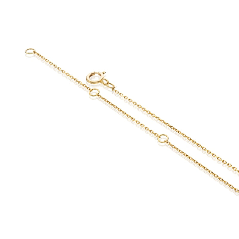 9ct Yellow Gold 18" 0.20ct Diamond Flower Shaped Pendant