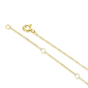 9ct Yellow Gold 18" Diamond Teardrop Shaped Pendant