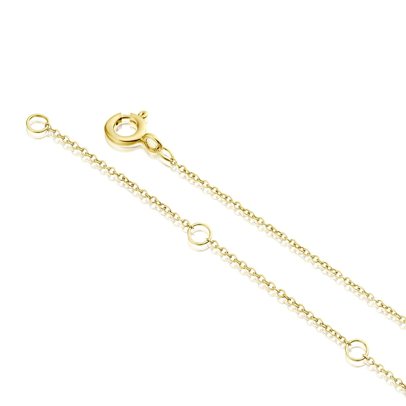 9ct Yellow Gold 18" Diamond Teardrop Shaped Pendant