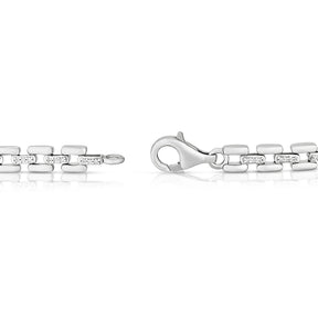 Sterling Silver 0.30ct Diamond Panther Link Bracelet