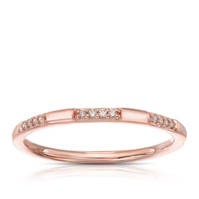 9ct Rose Gold Diamond Stacking Ring