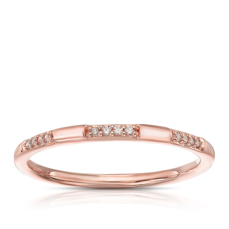 9ct Rose Gold Diamond Stacking Ring