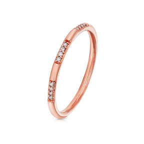 9ct Rose Gold Diamond Stacking Ring
