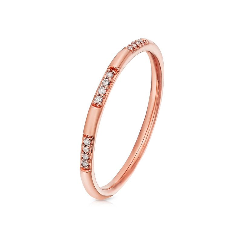 9ct Rose Gold Diamond Stacking Ring