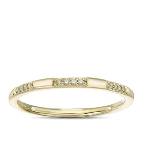 9ct Yellow Gold Diamond Stacking Ring