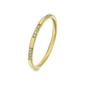 9ct Yellow Gold Diamond Stacking Ring