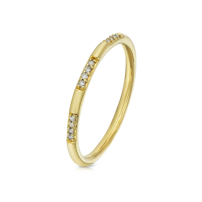 9ct Yellow Gold Diamond Stacking Ring