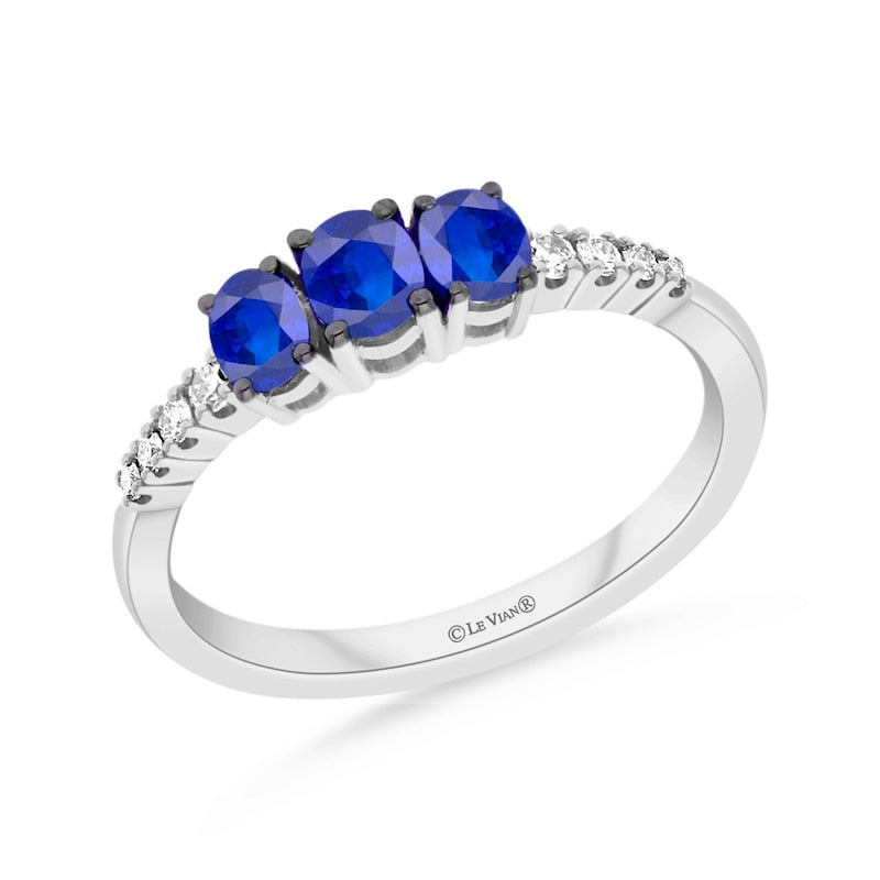 Le Vian 14ct White Gold Blueberry Sapphire & Diamond Trilogy Ring