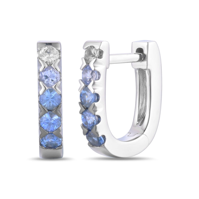 Le Vian 14ct White Gold Sapphire & 0.40ct Diamond Denim Ombré Hoop Earrings
