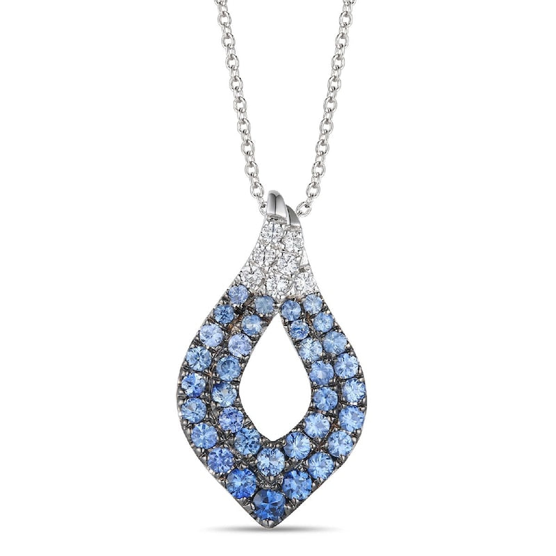 Le Vian Ombre 14ct White Gold Sapphire & 1.12ct Diamond Denim Ombré Pendant
