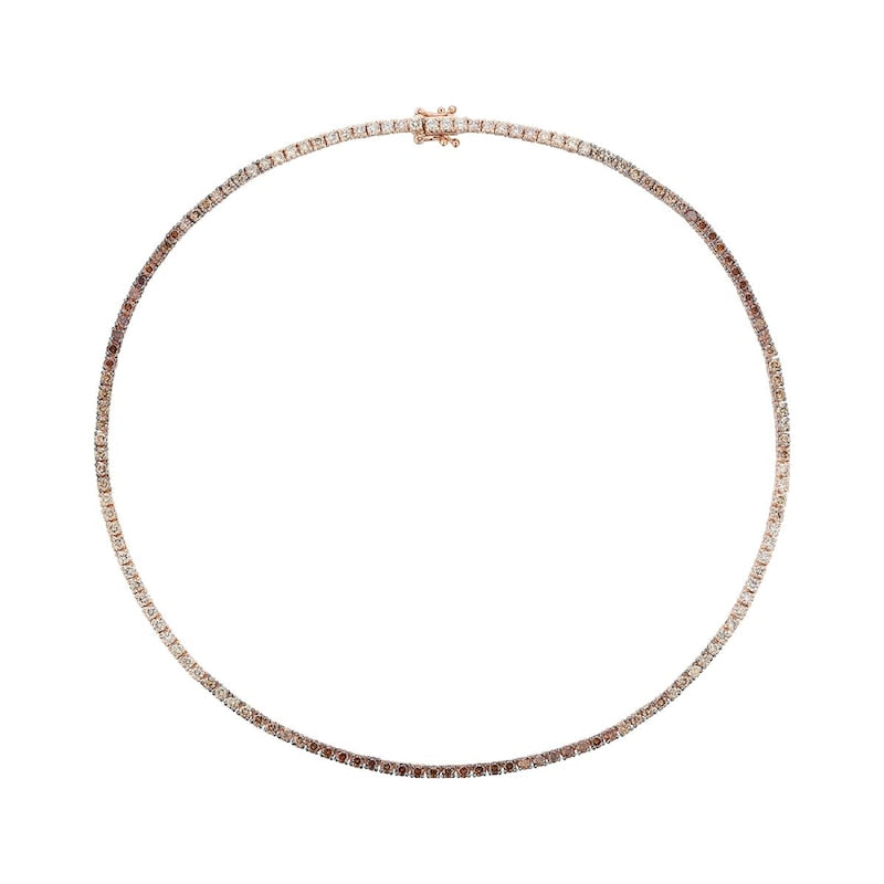 Le Vian Ombre 14ct Yellow Gold & Ombré Chocolate 6ct Diamond Tennis Necklace