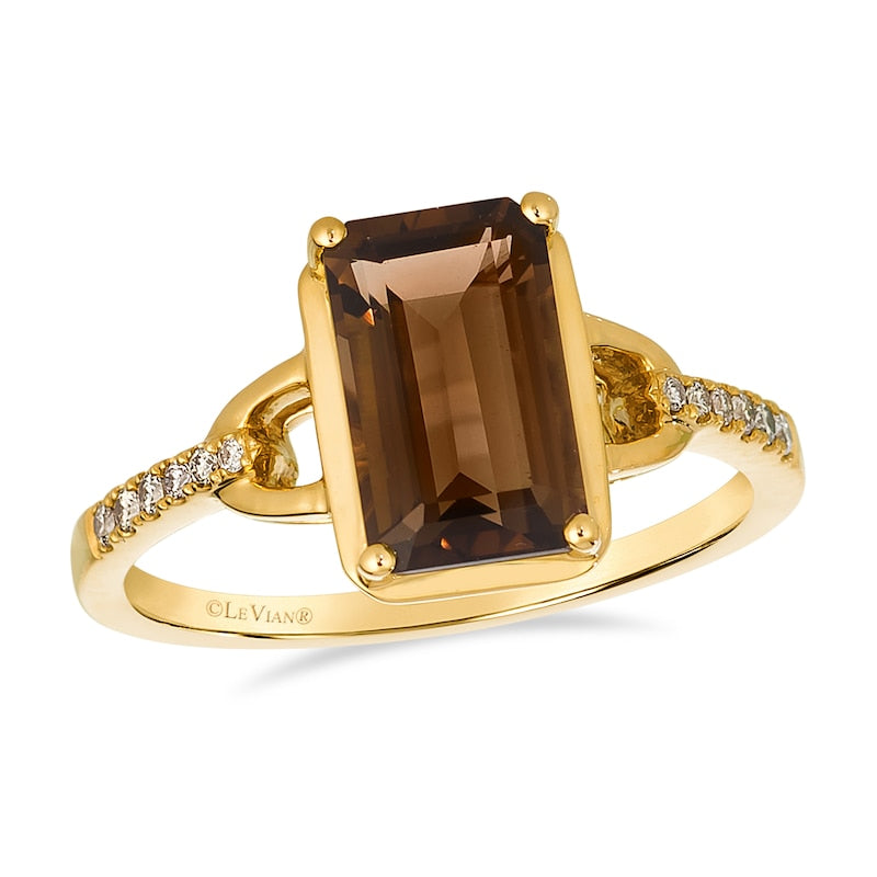 Le Vian 14ct Yellow Gold Chocolate Smokey Quartz & Nude Diamond Ring