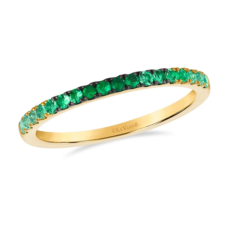 Le Vian Ombre 14ct Yellow Gold Emerald Ombré Eternity Ring